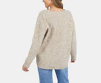 Elm Women's Verity V Neck Knit Sweater - Oatmeal