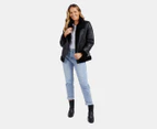 Foxwood Women's Moto Shearling Jacket - Black