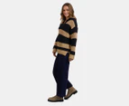 Foxwood Women's Estella Stripe Knit -Black/Tan