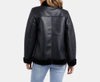 Foxwood Women's Moto Shearling Jacket - Black