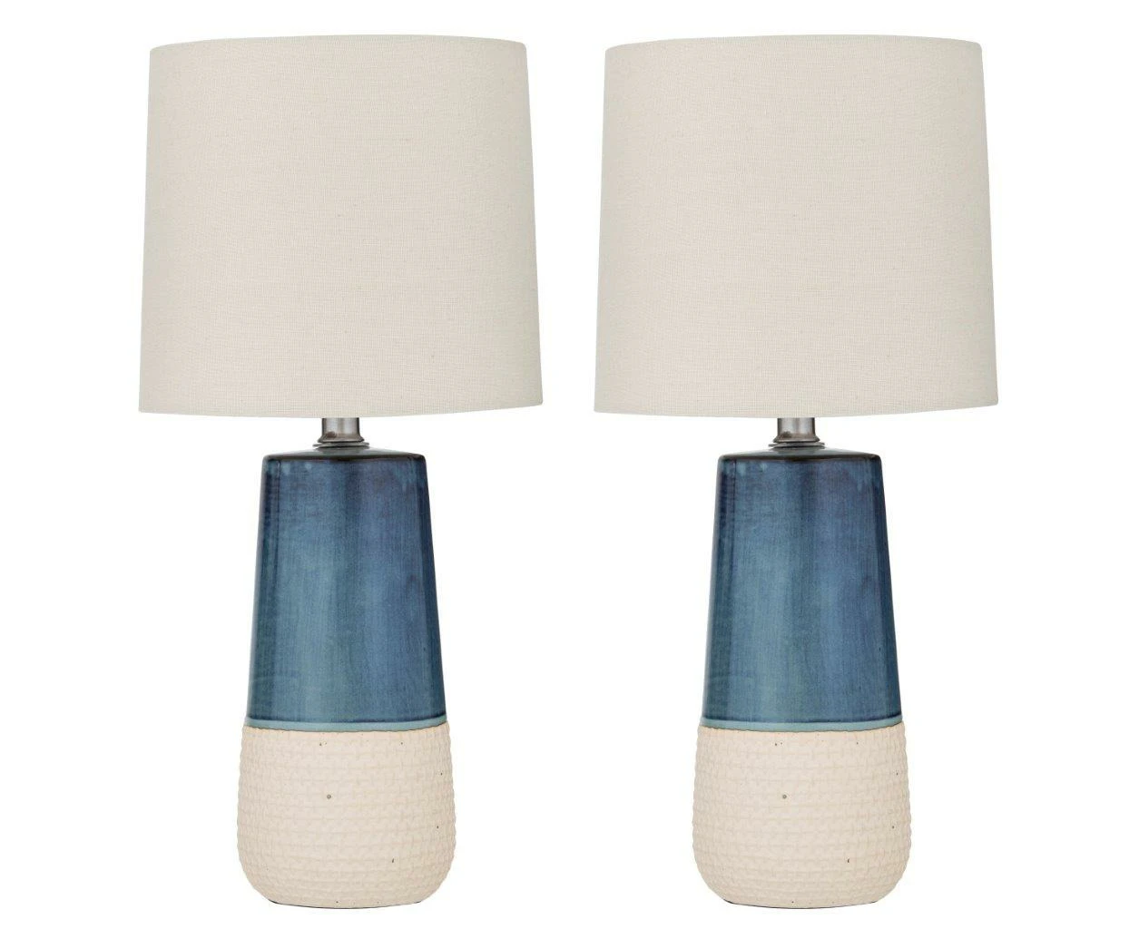 Amalfi Nash Bedside Lamps Set 2Pcs Fabric Lampshade Modern Table Lamp Home Decor