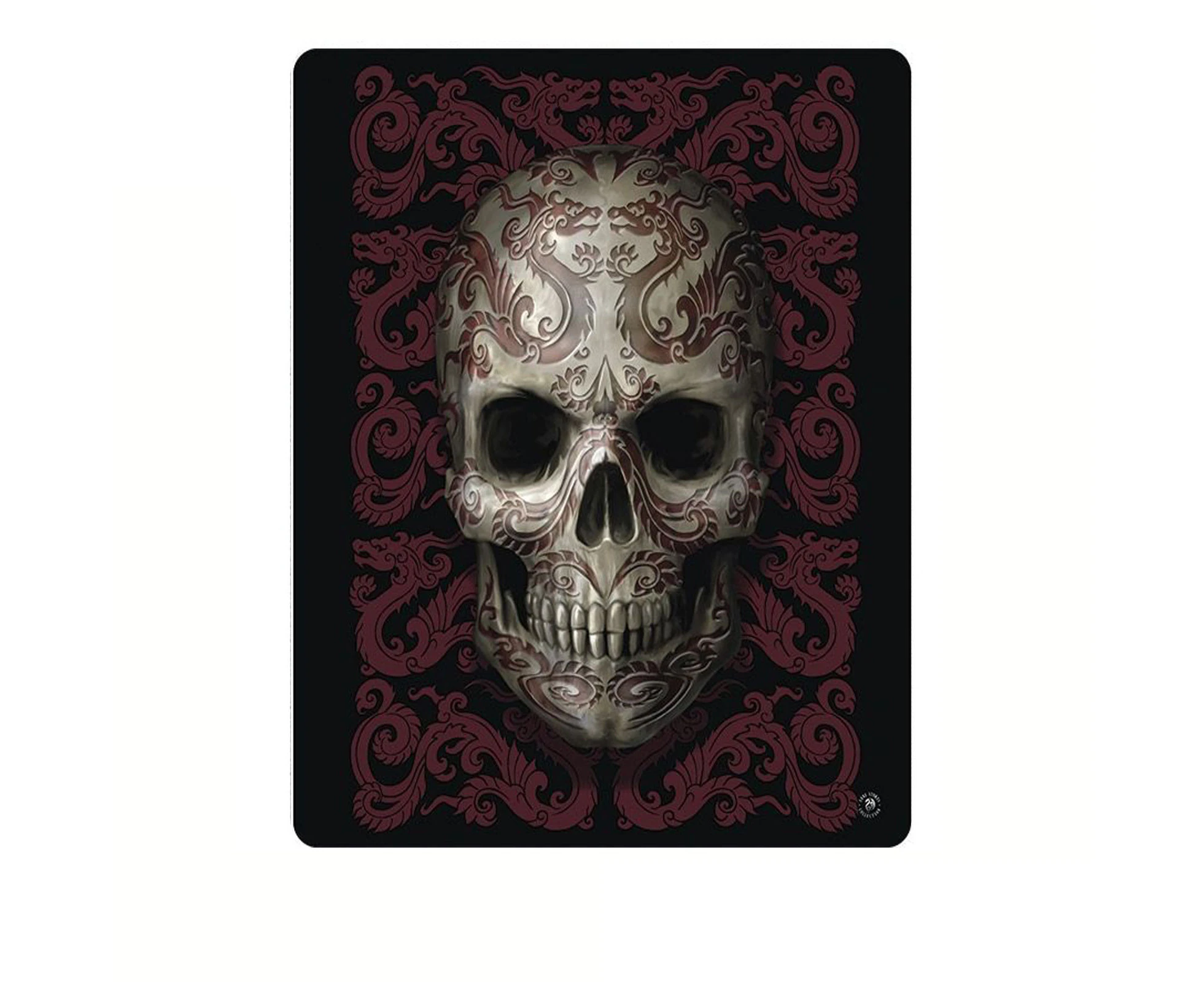 Anne Stoke Oriental Skull Polar Fleece Throw