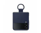 Samsung Galaxy Z Flip4 Silicone Cover with Ring - Navy