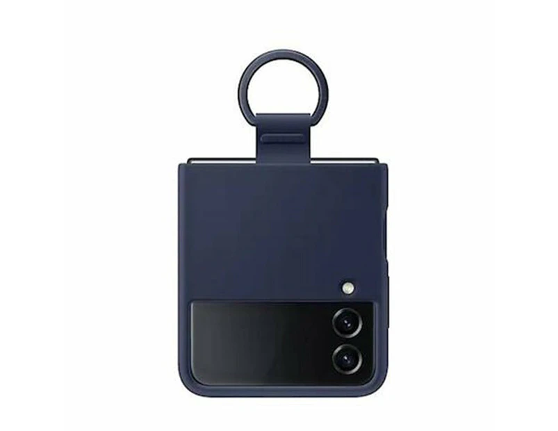 Samsung Galaxy Z Flip4 Silicone Cover with Ring - Navy