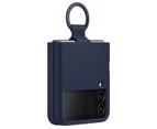 Samsung Galaxy Z Flip4 Silicone Cover with Ring - Navy