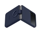 Samsung Galaxy Z Flip4 Silicone Cover with Ring - Navy