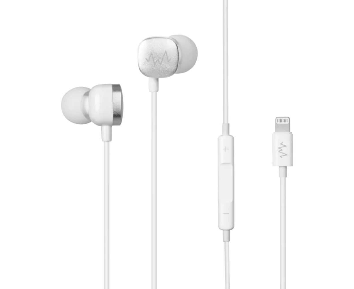 Wave Corded In-Ear Headphones/Earphones For Apple iPhone 14 Pro Max/iPad White