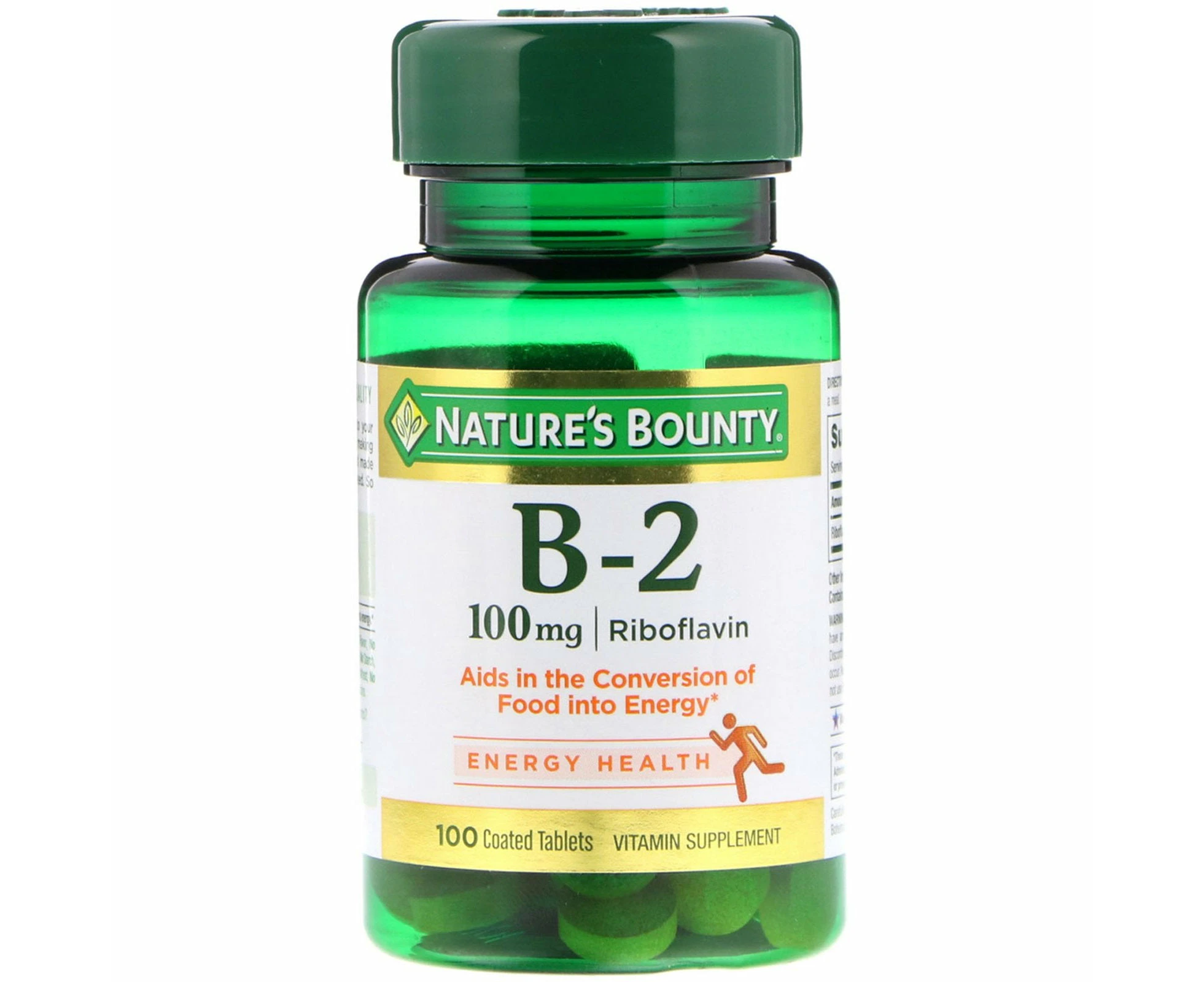 Nature's Bounty, Vitamin B-2, 100 mg, 100 Coated Tablets