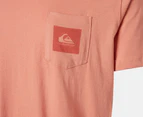 Quiksilver Men's Pocket Tee / T-Shirt / Tshirt - Dark Coral