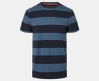 Tommy Hilfiger Men's Nantucket Rugby Stripe Tee / T-Shirt / Tshirt - Navy Heather