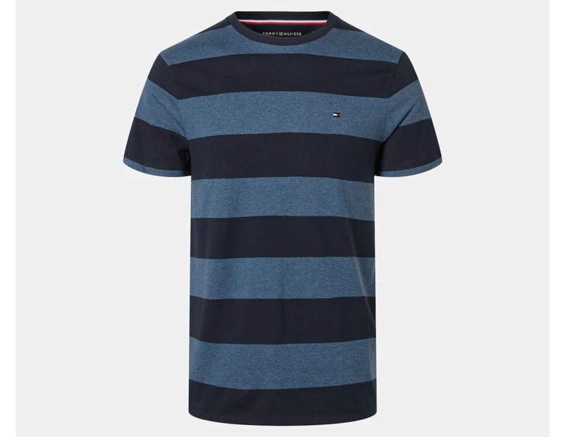 Tommy Hilfiger Men's Nantucket Rugby Stripe Tee / T-Shirt / Tshirt - Navy Heather