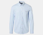 Tommy Hilfiger Men's Stretch Oxford Stripe Slim Fit Long Sleeve Shirt - Copenhagen Blue