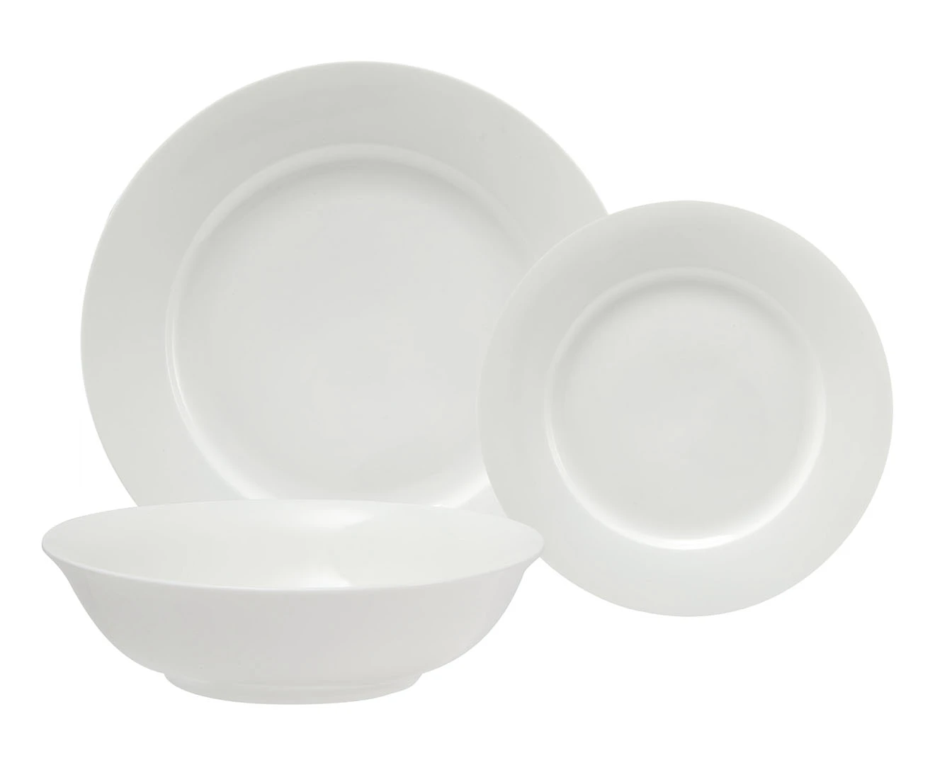 Maxwell & Williams 12-Piece White Basics European Rim Dinner Set - White