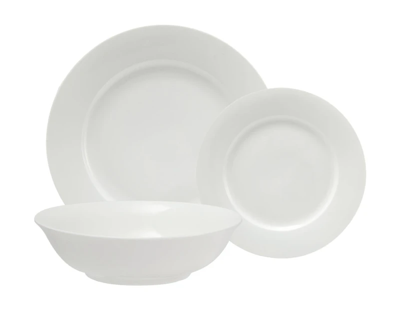 Maxwell & Williams 18-Piece White Basics European Rim Dinner Set - White