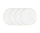 Set of 4 Maxwell & Williams 19cm White Gold Coupe Side Plates - White/Gold