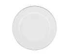 Set of 4 Maxwell & Williams 23cm White Platinum Rim Entrée Plates - White/Platinum