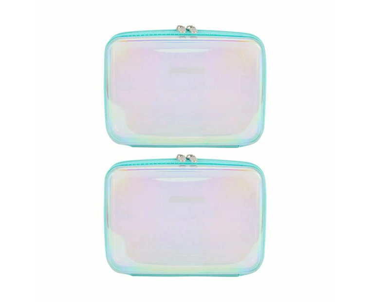 2 Pack Clear Packing Cubes, Iridescent - Anko