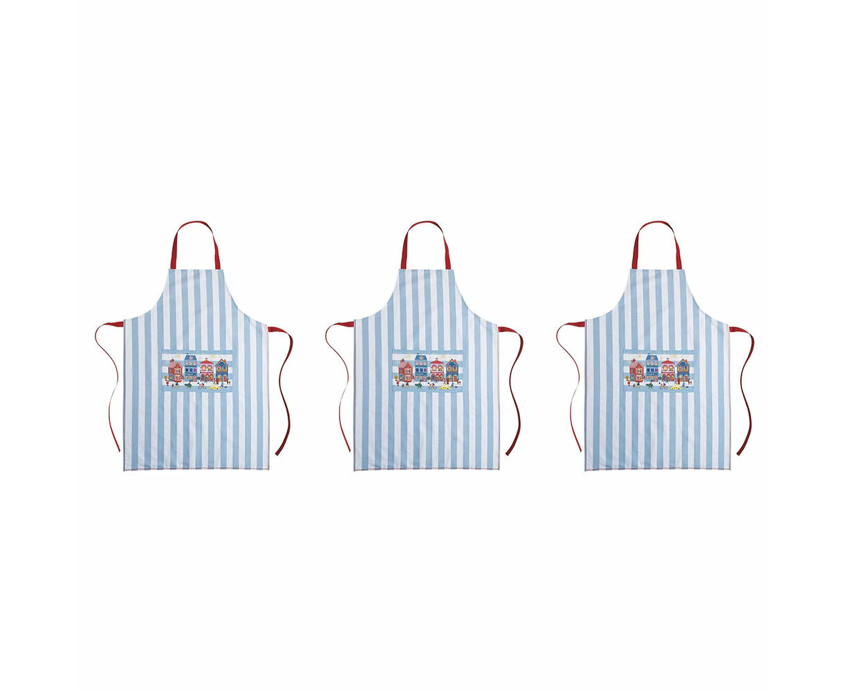 3PK Porto Night Before Cotton Chef Apron w/ Front Pocket Kitchen Cooking 95cm