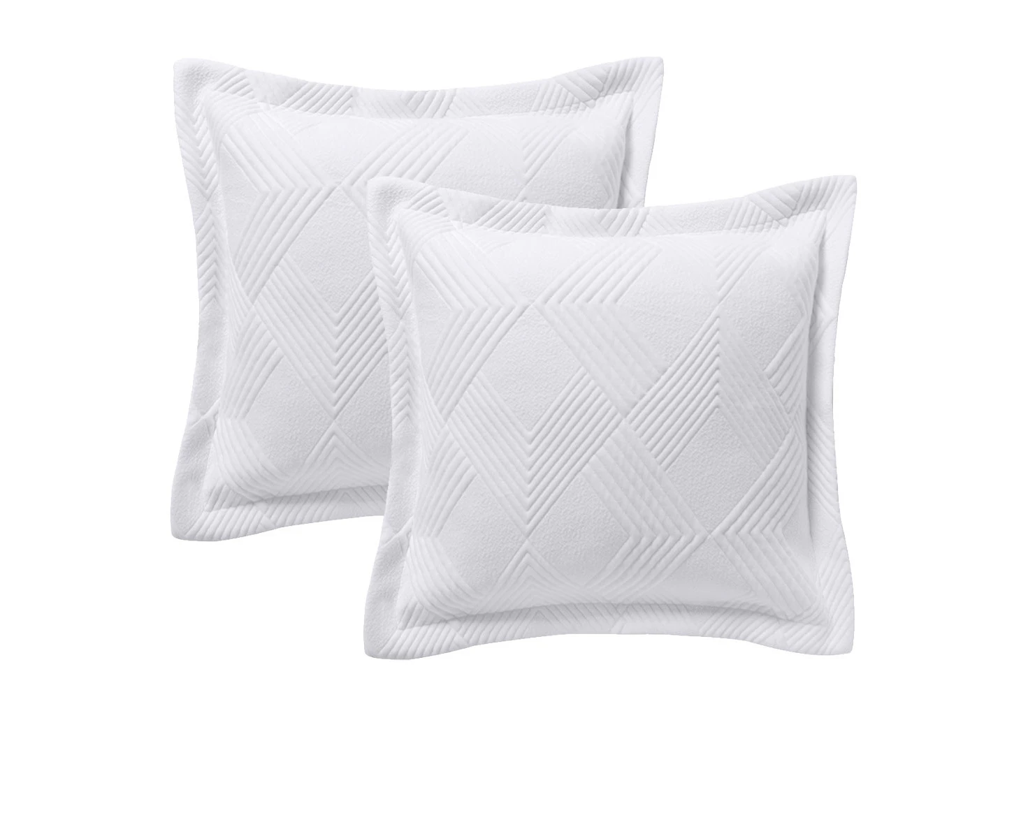 Bianca Pair of Cassiano White European Pillowcases 65 x 65cm