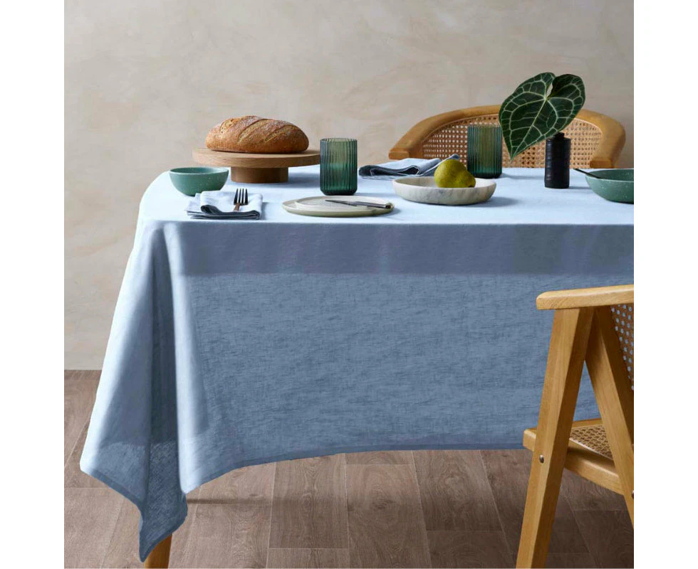 Vintage Design Hemp Tablecloth Blue