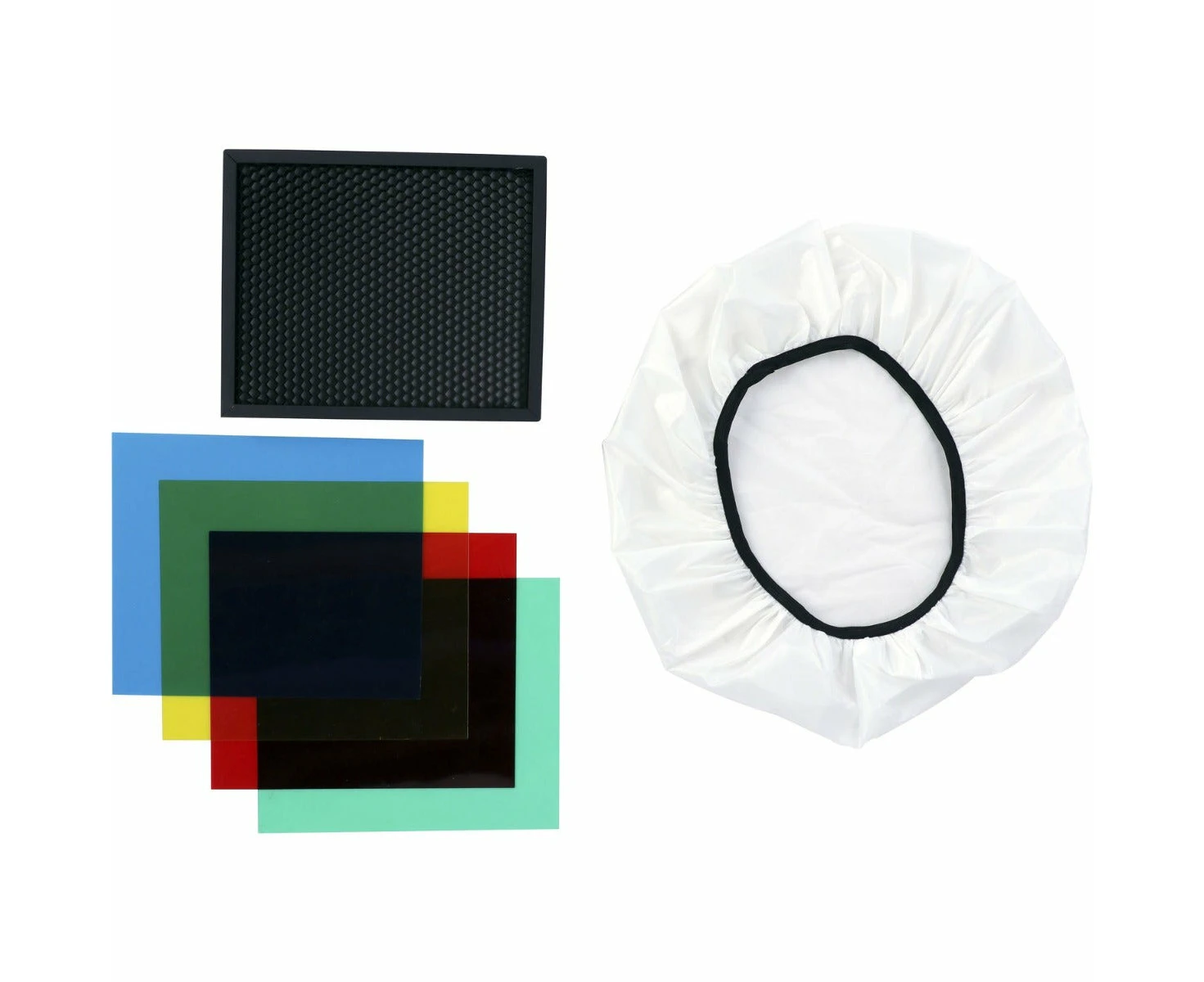 Phottix Kali 600 PH20900-1 Honeycomb, Gel & Diffuser Kit 4 Gels - Red Yellow Grn Blue