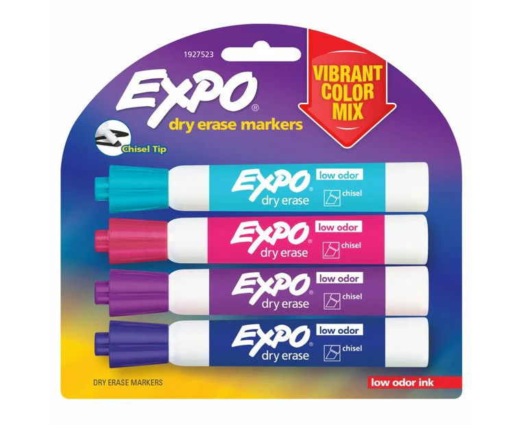 4 Pack Expo Dry Erase Chisel Tip Marker