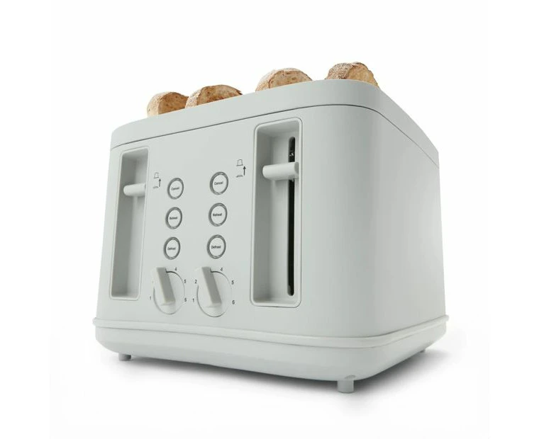 4 Slice Soft Touch Toaster, Grey - Anko