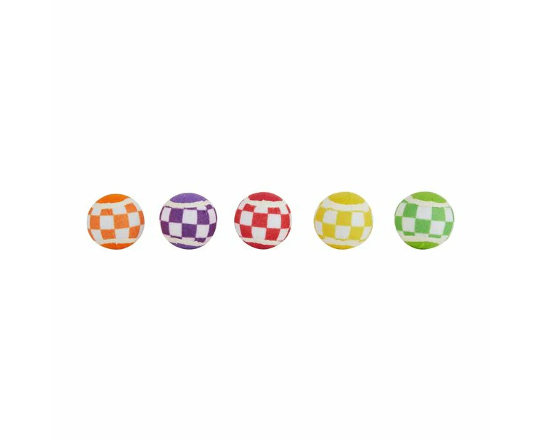 5 Pack Pet Toy Checkered Balls - Anko