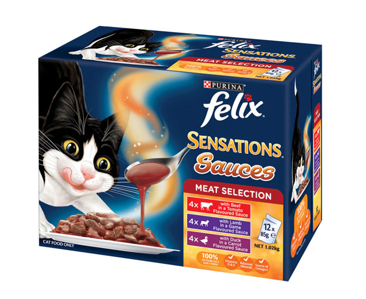 Felix Sensations Sauces Meat Selection Cat Food 85g x 12