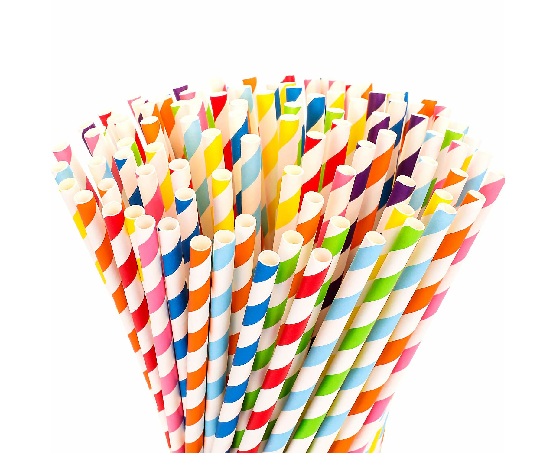 Unisex Kids 500 X Paper Drinking Straws Striped Party Drink Straw Parties