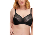 Berlei Womens Classic Lace Embroidered Wirefree Bra Black Elastane/Nylon