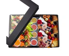 10 x Black Kraft Disposable Catering Grazing Boxes Trays With Lids