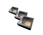 10 x Black Kraft Disposable Catering Grazing Boxes Trays With Lids