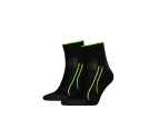 Men 2 x Unisex Puma Performance Training Quarter Crew Black Socks Cotton/Polyester