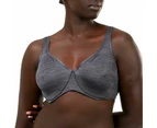 2 x Hestia Womens Smoothing Minimiser Lightweight Bra Charcoal Elastane/Nylon