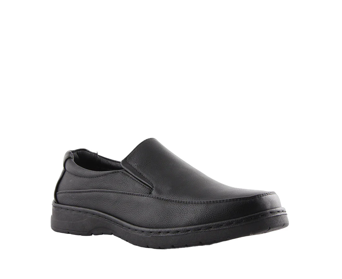 Mens Woodlands Shortall Black Slip On Dress Formal Work Shoes