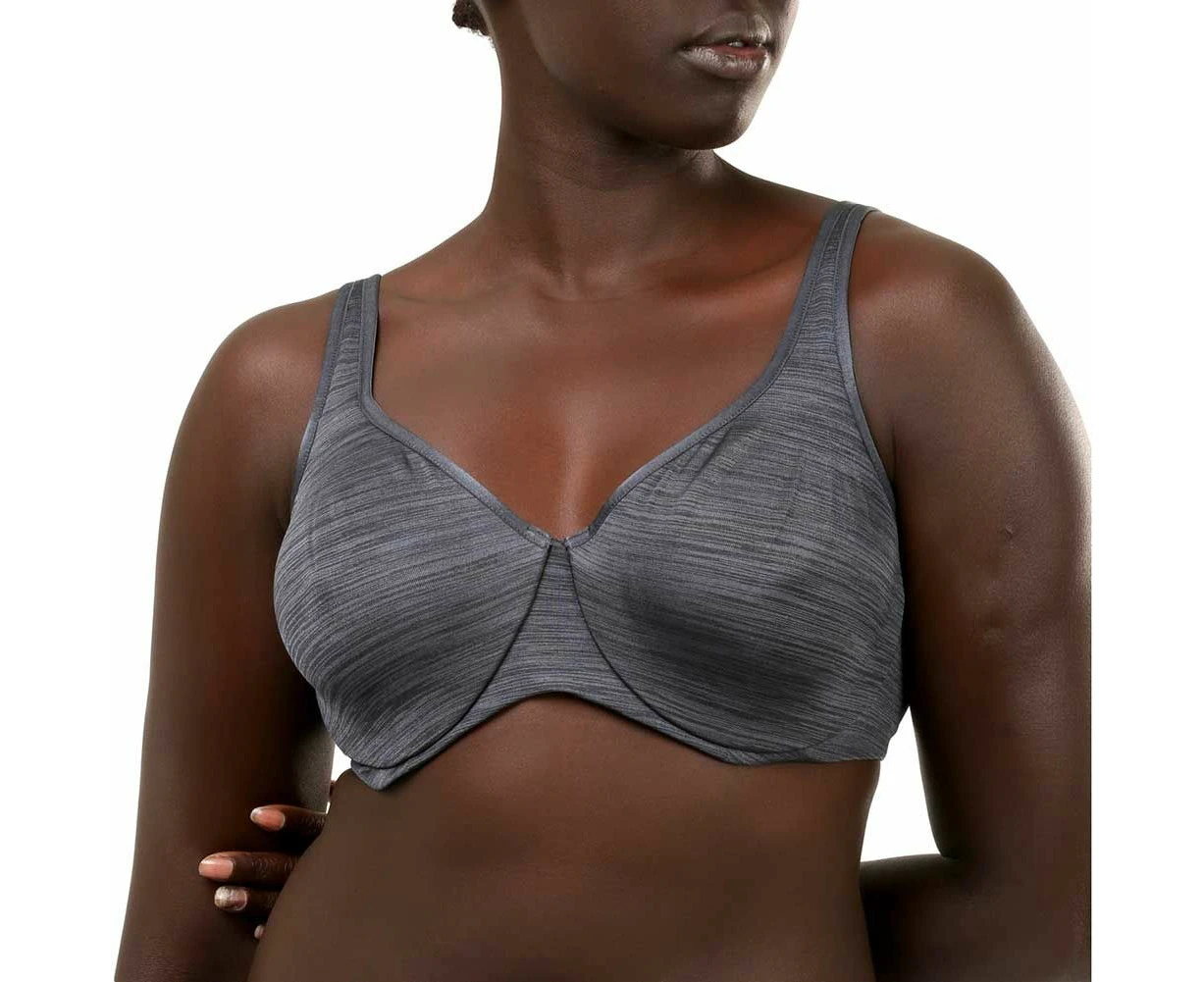 5 x Hestia Womens Smoothing Minimiser Lightweight Bra Charcoal Elastane/Nylon