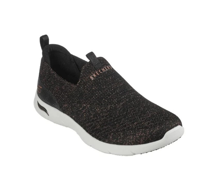 Womens Skechers Arch Fit Refine - Showcase Black/Rose Gold Athletic Shoes