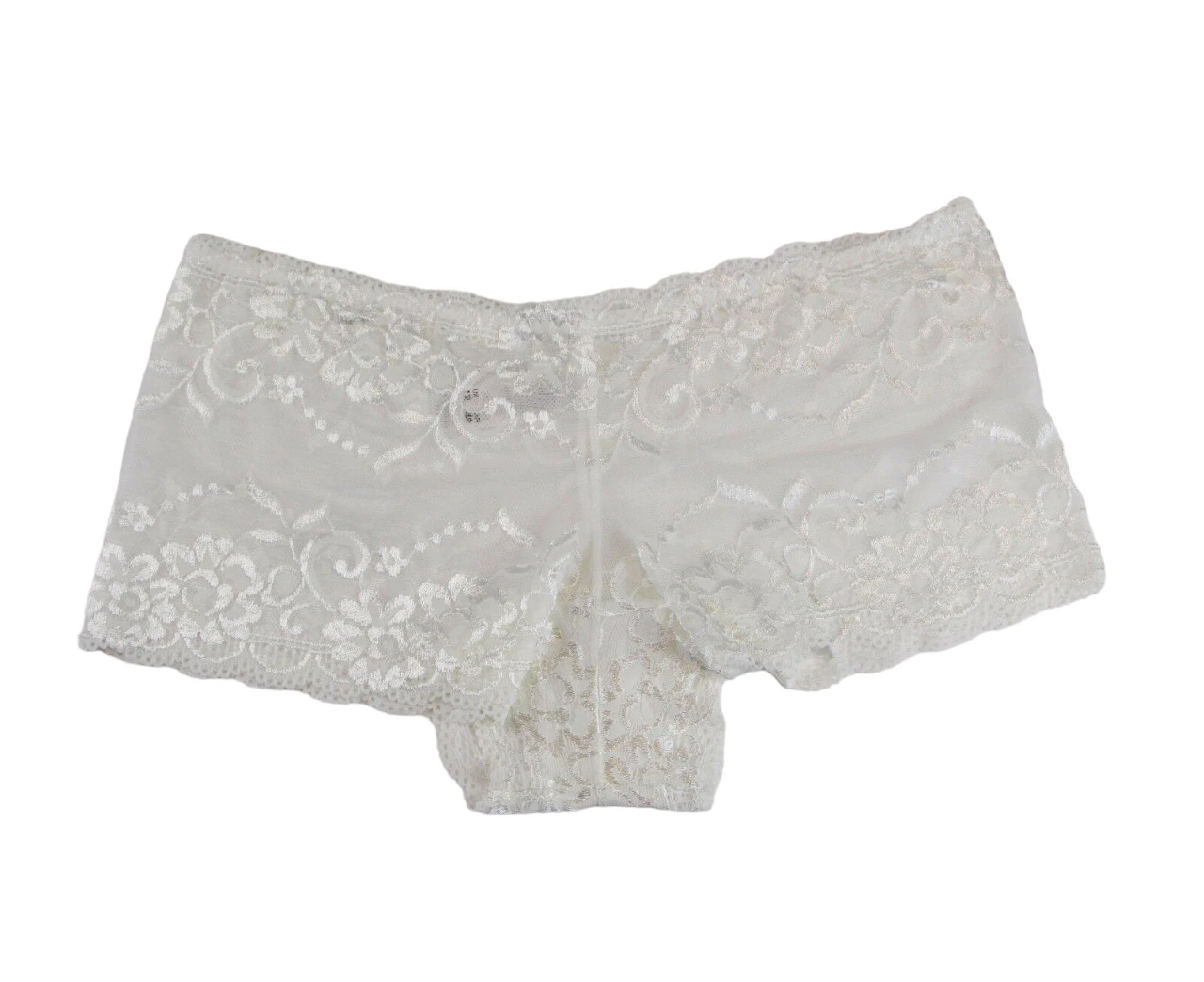 Womens Sexy "Plus Size" Lace Shorts Boyleg Underwear Panties White Lingerie