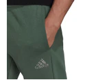 Adidas Mens Stadium Fleece Badge Of Sport Green Cuffed Pants Cotton/Polyester