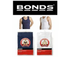 Bonds 3 Pack White Navy Black Chesty Cotton Singlets Underwear Mens Singlet Cotton