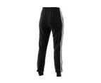 Womens Adidas Essentials French Terry Logo 3-Stripes Black/ White Pants Cotton/Polyester