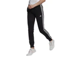 Womens Adidas Essentials French Terry Logo 3-Stripes Black/ White Pants Cotton/Polyester