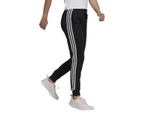 Womens Adidas Essentials French Terry Logo 3-Stripes Black/ White Pants Cotton/Polyester