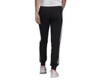 Womens Adidas Essentials French Terry Logo 3-Stripes Black/ White Pants Cotton/Polyester