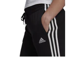 Womens Adidas Essentials French Terry Logo 3-Stripes Black/ White Pants Cotton/Polyester