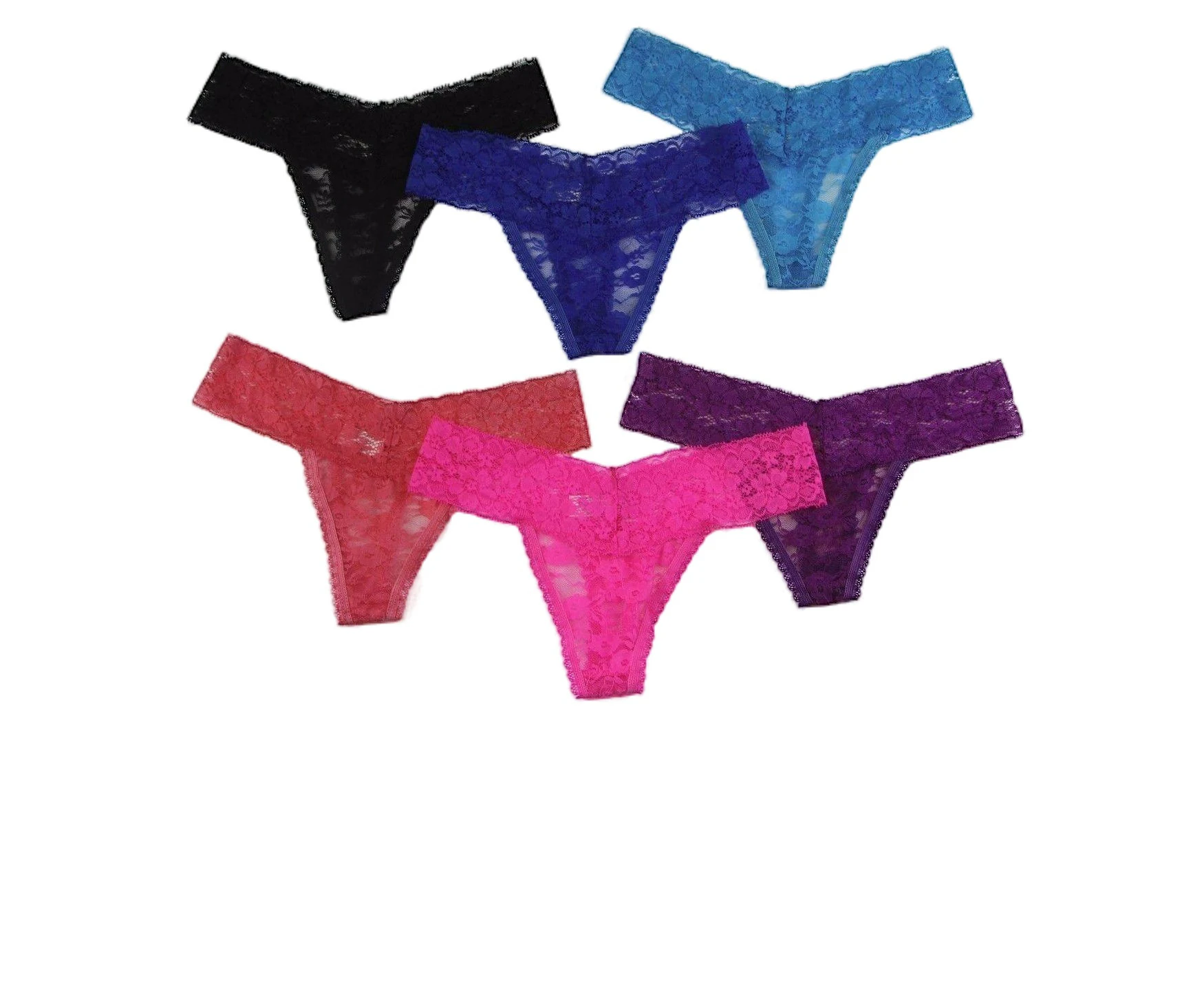 Womens Sexy 6 Pairs Lace Gstring G String Gee Underwear Panties Undies