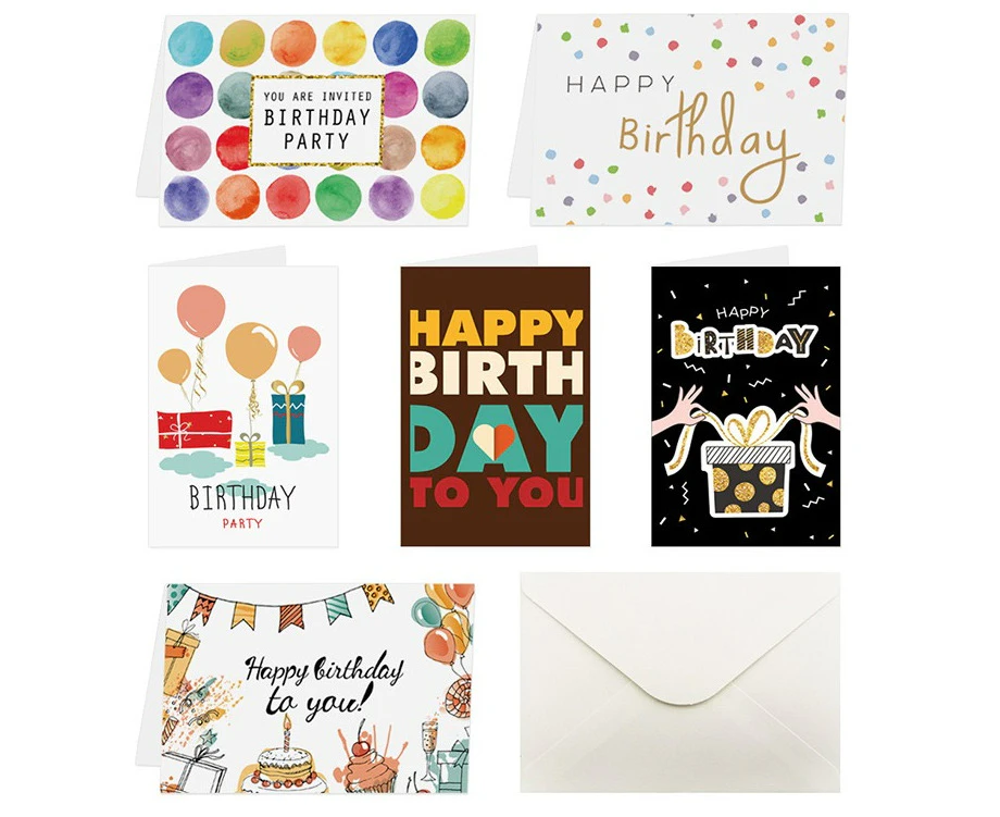 96 X Premium Birthday Cards Bulk Mixed Party Card Pack With Envelopes