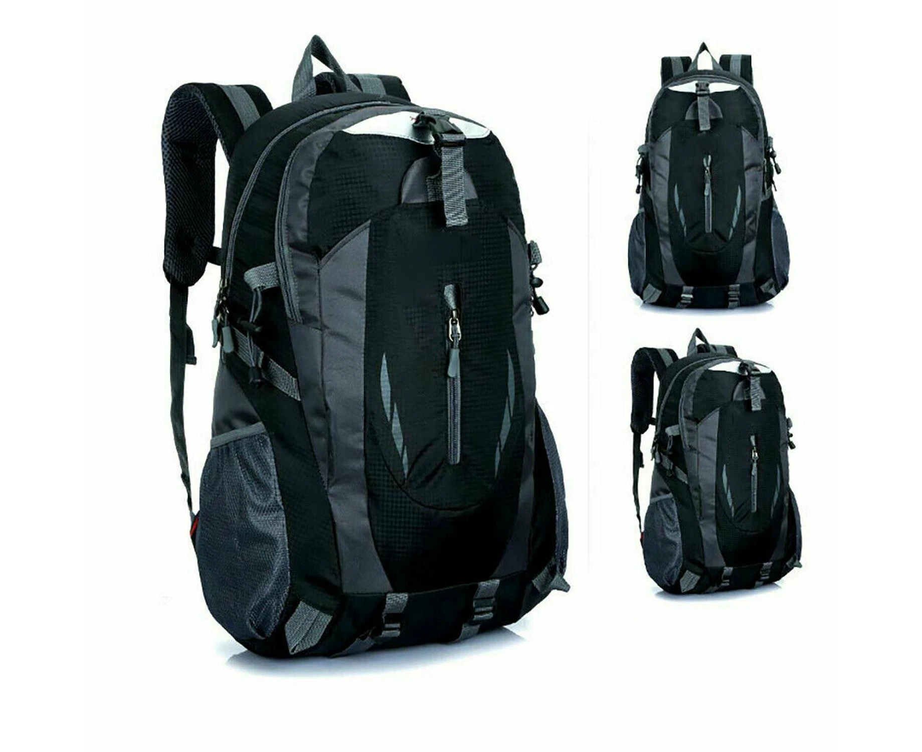 Waterproof Hiking Camping Bag 30L Large Travel Backpack Outdoor Luggage Rucksack - Black