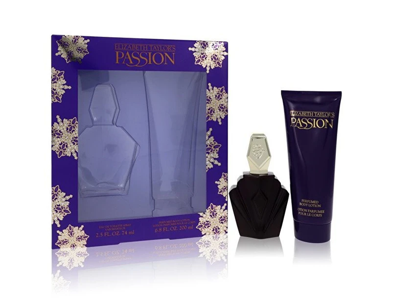 Elizabeth Taylor Passion Gift Set  EDT Spray + Body Lotion 6.8 oz